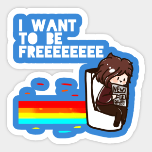 I want to be free~ Flying toilet 🚽✨ Sticker